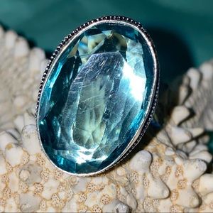 Light Blue Topaz statement ring